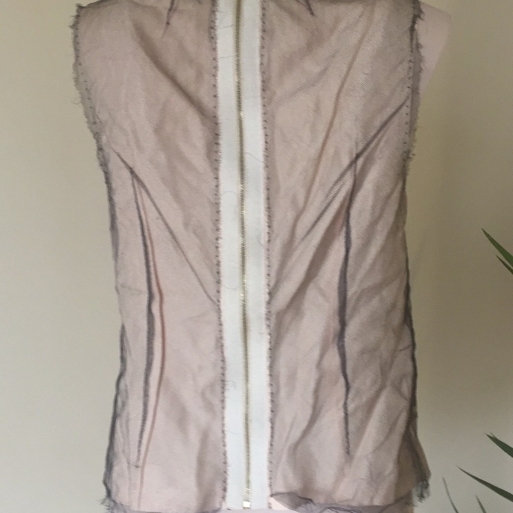 Marc Jacobs black & neutral raw edge beaded Y2K vintage top 4 - Picture 3 of 4